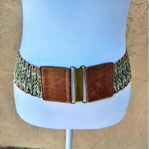 Boho wide woven belt